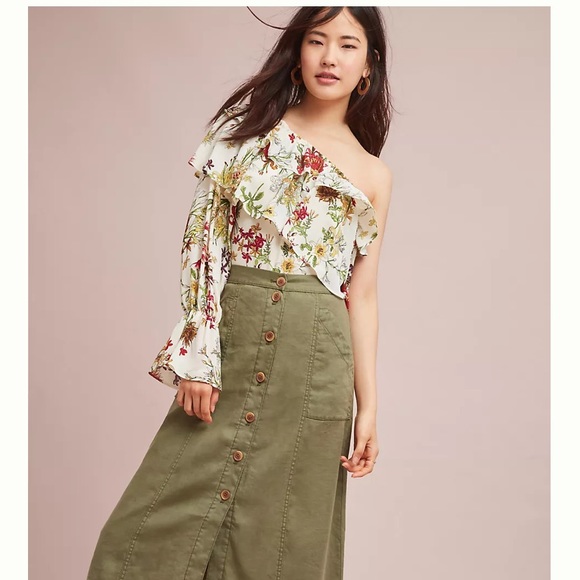 Anthropologie Tops - Anthropologie Eri + Ali floral one-sleeve blouse